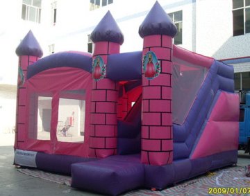 Super quality customized inflatable princess bounce house and slide