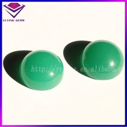 Milky Green Jade Glass Ball Silver Beads