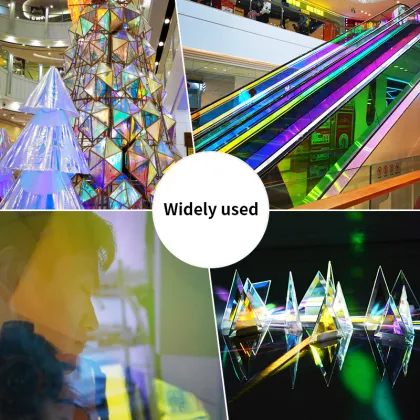 Dichroic Window Film: Waterproof, Rainbow Color, Self-Adhesive Decorative Films