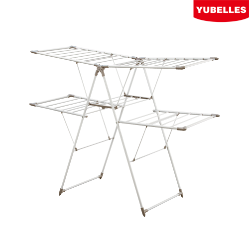 Rack de secagem de duas camadas para uso doméstico