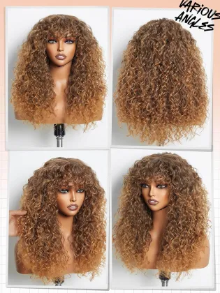 Shaggy Haircuts Ombre Curly Wig