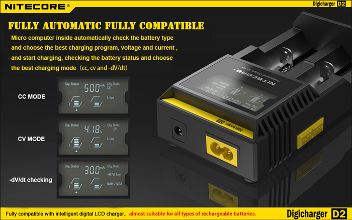 100% Original Nitecore D2 Battery Charger