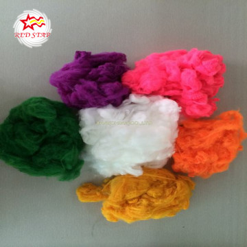 100% solid dyed recycled polyester textile fibres