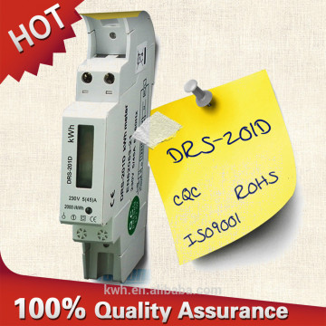 DRS-201D Single phase digital display DIN Rail energy meter manufacturer