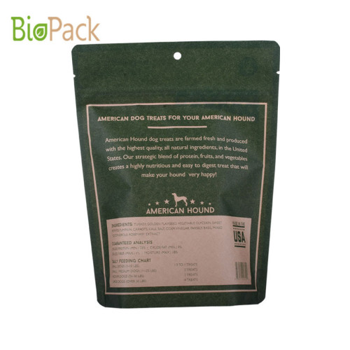 Composteerbare zijvouw Verpakkingszak voor voer voor huisdieren 5 ~ 10 kg in PLA-materiaal