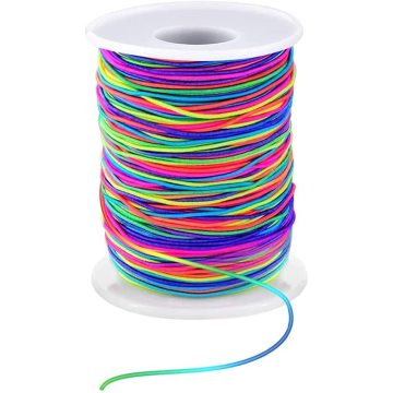 Cable de cuerda elástica elástica del arco iris para hacer joyas