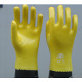 Yellow PVC dipping Cotton lining gloves