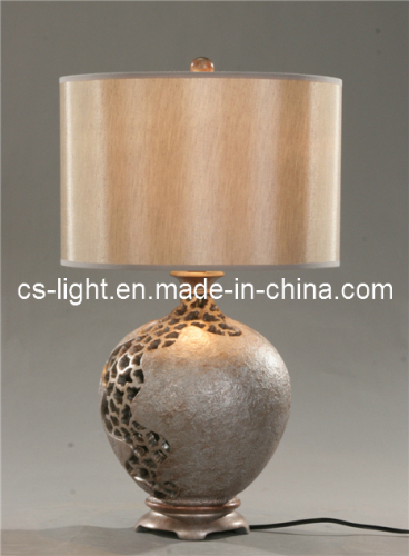 Silver Gray Decoration Resin Parchmyn Lampshade Table Lamp