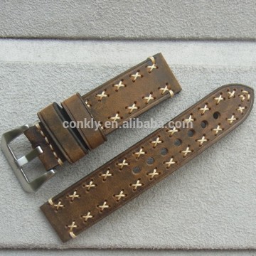 Brown nylon nato leather strap length