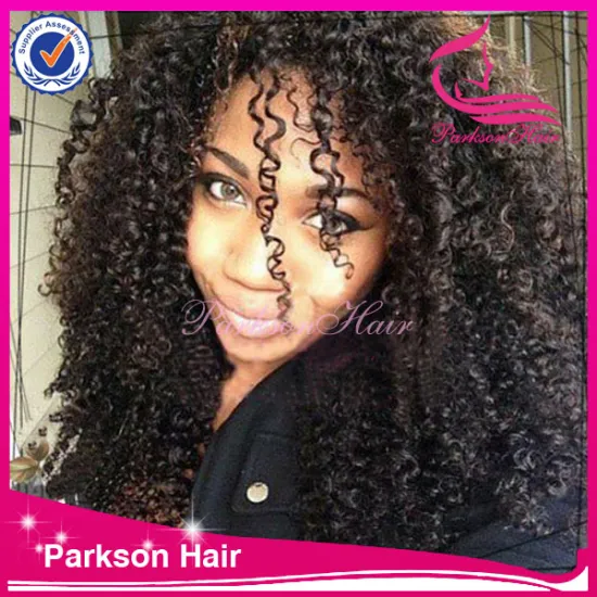 Factory price 100% human brazilian hair heavy density cheap popular style 8-26inch kinky afro curl lace front wig