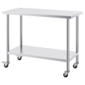 Two Layer Stainless Steel With Backplash Work Table