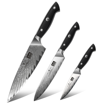 SHAN ZU: Top Selling 8 Inch Chef Knife & 6 Inch Universal 3.75 Fruit Knife with Premium Damascus Steel Blade for Exceptional Kitchen Performance
