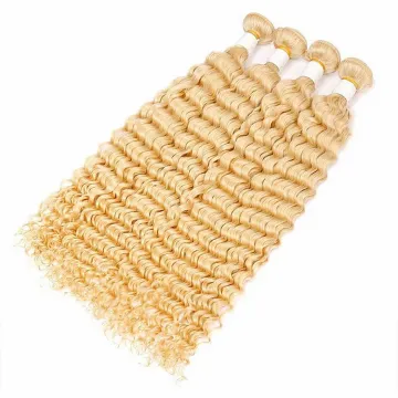 Wholesale 613 Blonde Virgin Deep Wave Hair,Honey Blonde Brazilian Human Hair Weave,Virgin Mink 613 Blonde Brazilian Hair Bundle