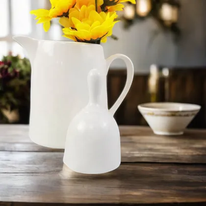 Porcelain Dinner Bell with Glazed Flower Design Ceramic Wind Chime