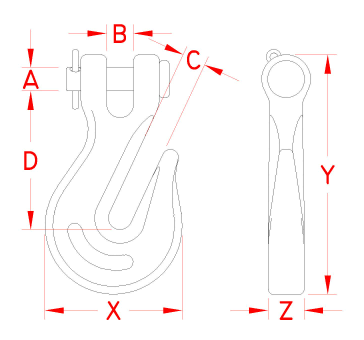 Clevis Grab Hook Drawing