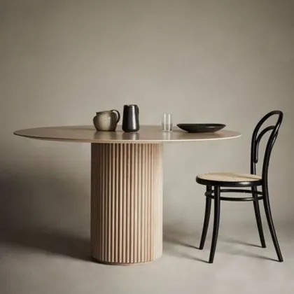 Modern Minimalist Furniture Round Solid Wood Dining Table