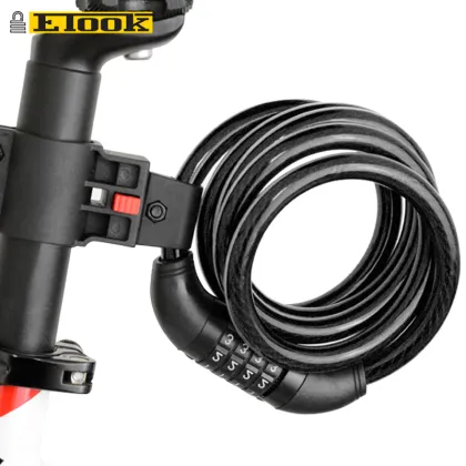 ETOOK Anti-Cut Bicycle/Motorcycle Code Cable Lock with Bracket, 1.5m