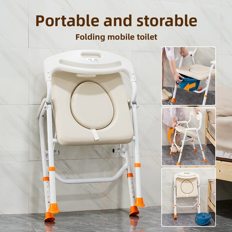 300lbs Load-bearing Accord with Ergonomic Easy to Clean Easy-to-Install with Handrail Rest Room Old Man Bedroom Commode Chair4