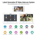TMEZON 10 Inch Wireless/Wifi Smart IP Video Doorbell Intercom System ,1xTouch Screen Monitor with 2x720P Wired Door Phone Camera