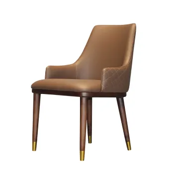 Nordic restaurant furniture upholstered leather wooden chair home furniture soild wood dining chair seat hotel dining room chair