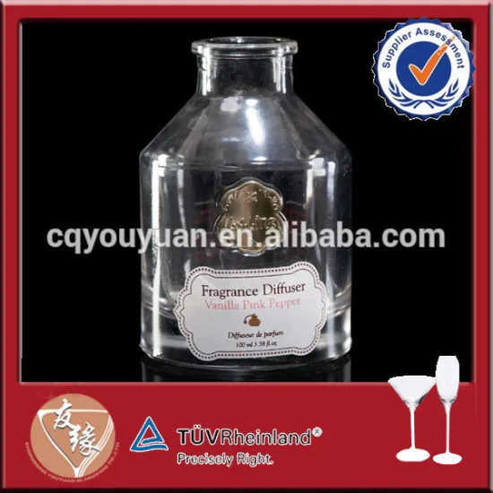 Wholesale round shape reed diffuser bottle glass 100ml