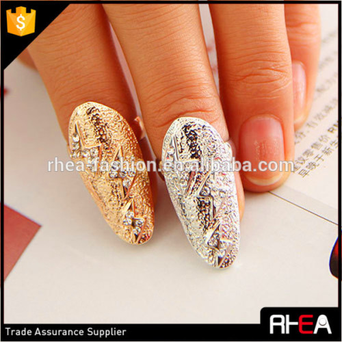 Gold ring designs for girls lastest fashion charm nail tip ring