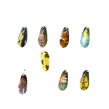 Colorful Sequins Metal Jigging Spinner with Treble Hook for Bass Fishing Lure
