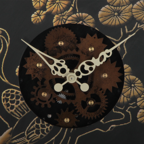 14-calowy zegar ścienny w stylu rustykalnym z motywem ptaka