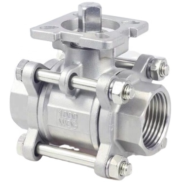316 1000WOG 3 Piece Stainless Steel 304 BSP NPT BSPT Threaded Ball Valve DN32 for Normal Temperature