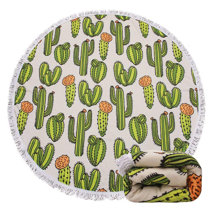 Custom Printed Microfiber Round Beach Towels