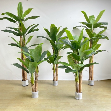 Arbre artificiel artificiel moderne Plastique en plastique décor de plante intérieure Pottes vertes artificielles