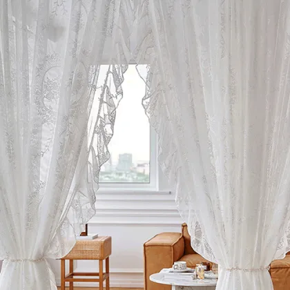 Classical Home Textile Rococo Embroidery Curtain Sheer