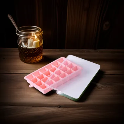 15/24 Grid Silicone Ice Cream Tray with Lid - DIY Ice Cube & Cream Mold
