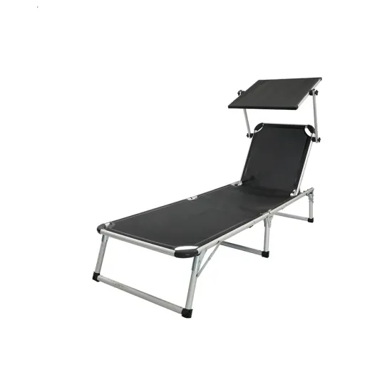Portable Aluminum Rattan Beach Bed with Canopy