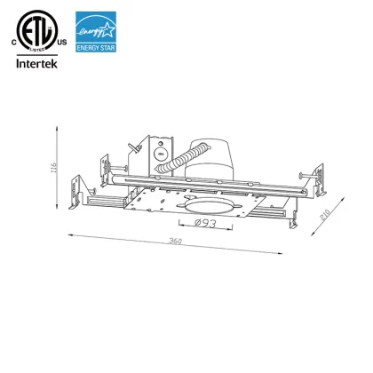 4 Inch Recessed Downlight IC Rated Airtight E26 Socket ETL Listed