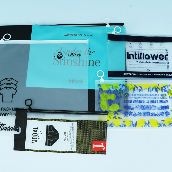 T-Shirt ထုပ်ပိုး Frosted Slider Bags