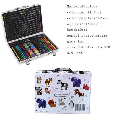 Kids Stationery Set: Drawing Colors and Painting Kit for Boys and Girls