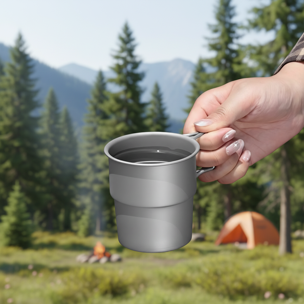 Premium Lightweight & Durable Titanium Camping Coffee Cup