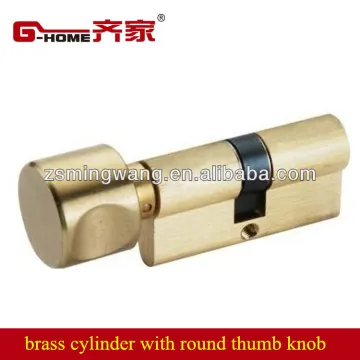 70mm euro standard brass cylinder with round thumb knob
