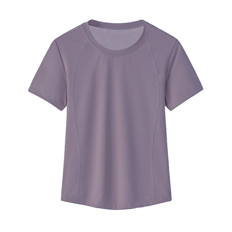 Purple Short Sports Sports Women&#39;s Casual Loose Top