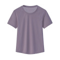 Purple Short Sleeve Sports Women's Casual Loose Top