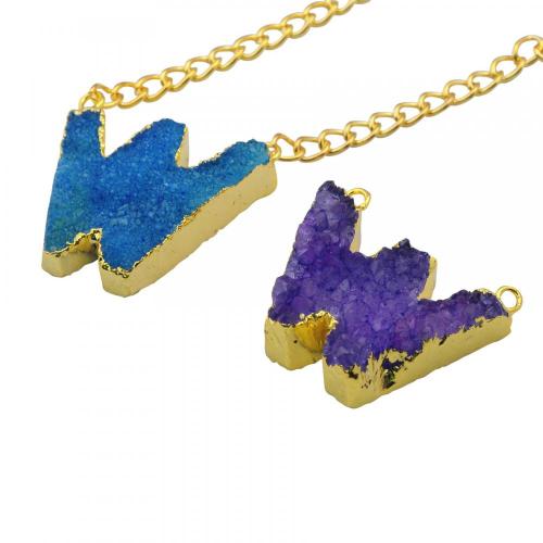 Colorful Crystal Alphabet Letter W Pendant Necklace