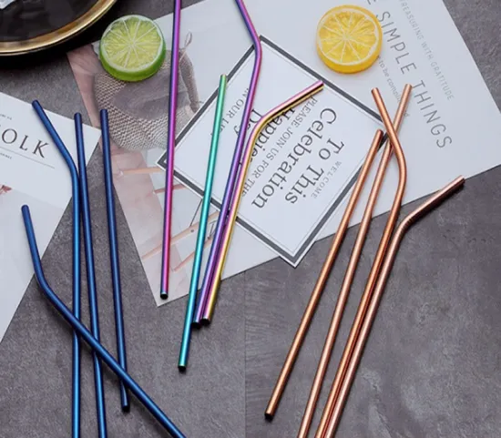 304 Stainless Steel Delicate Color Straw With Brush