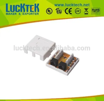 cat.5e cat.6 RJ45 utp dual ports pbc electronical surface box