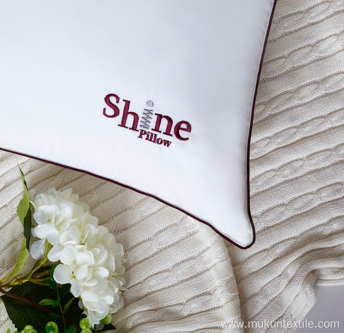 Embroidery White bed sleep pillow hotel