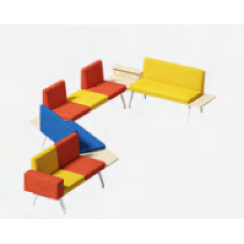 Modern Luxury Soundproof Fabric Sofa Bed Set with Metal Base for Home Office or Public Areas