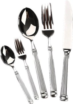 Stainless steel knife, fork and spoon