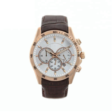 High Quality Men's Steel Wristwatches with Custom Logo and Genuine Leather Quartz Movement