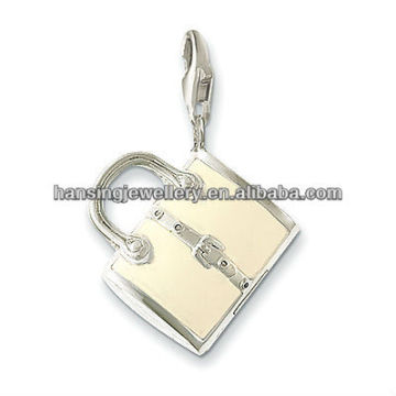 High fashion shell elegant enameled lady handbag charm