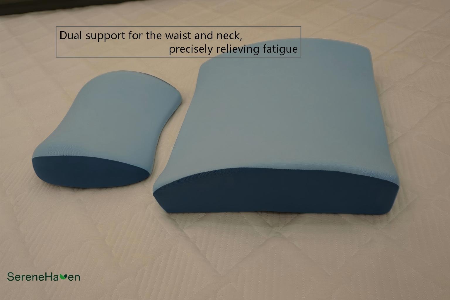 SereneHaven Lumbar and Neck Support Pillow Set - 300GSM Matte Milk-Silk Thickened Hypoallergenic Fabric